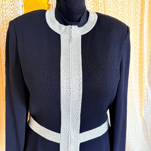 Vintage St. John Evening Crystal Embellished Formal Gown Skirt Set Size 14 - Picture 4 of 17